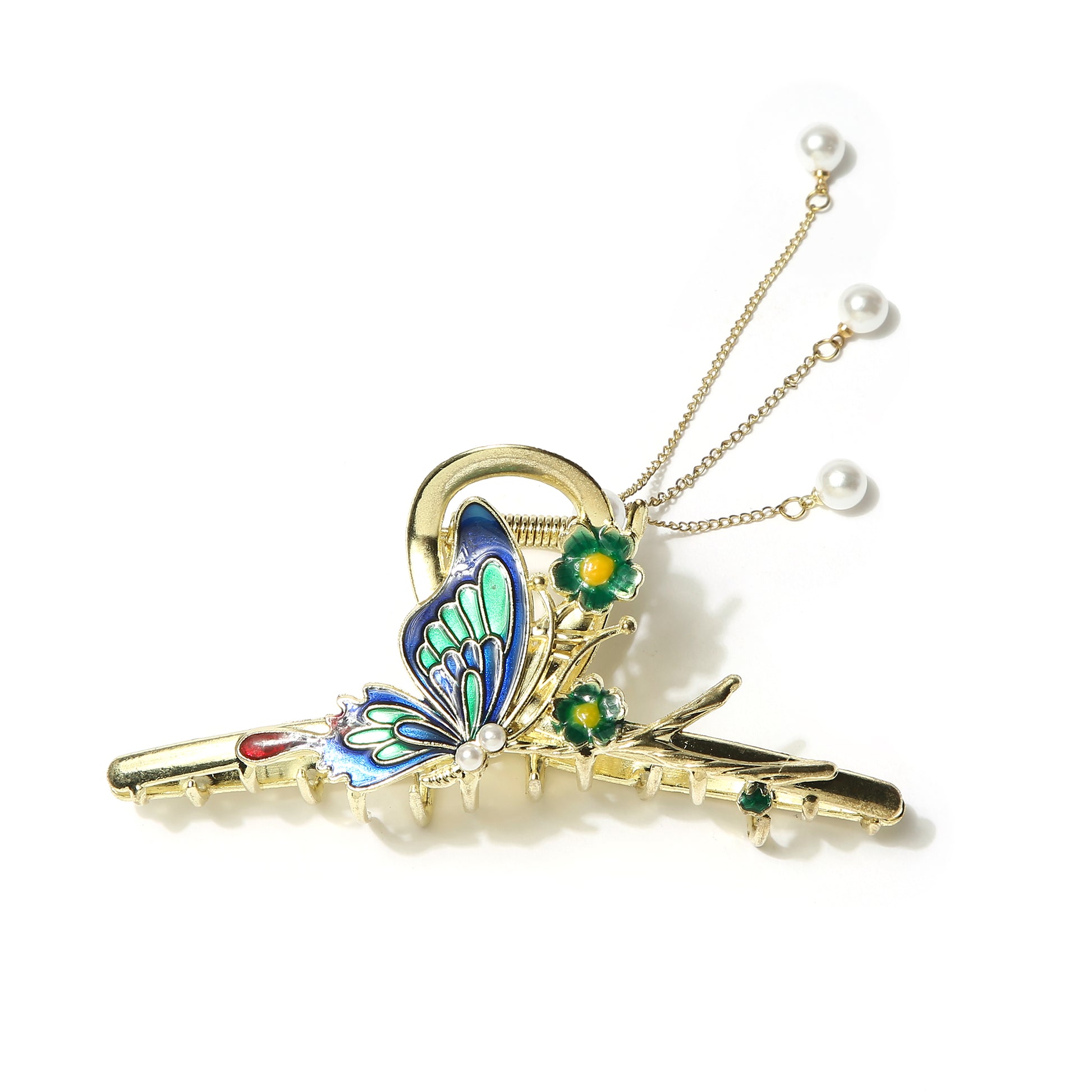 Butterfly Bloom Hair Clip - Blue