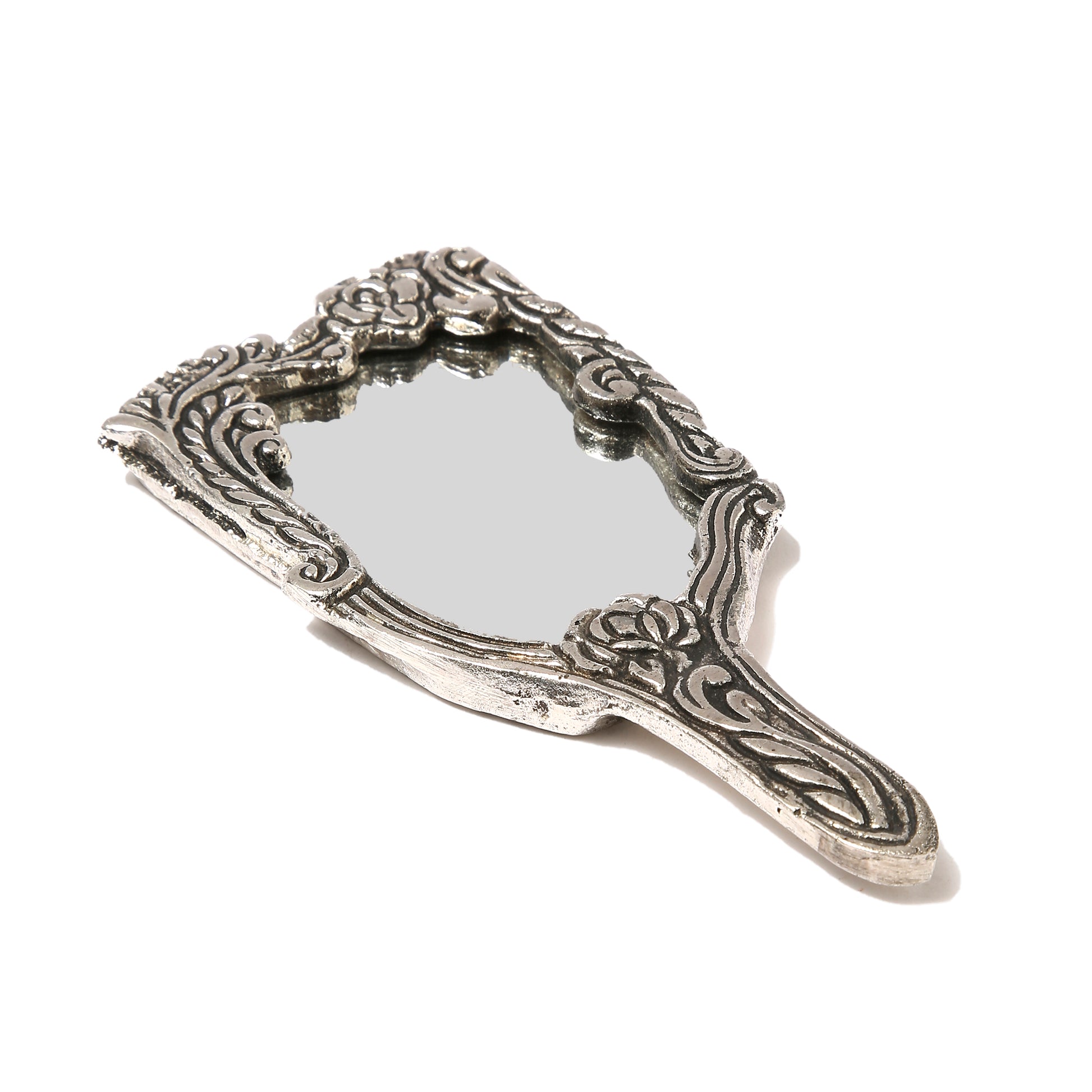 AMULYA’s Victorian Charm Metal Hand Mirror