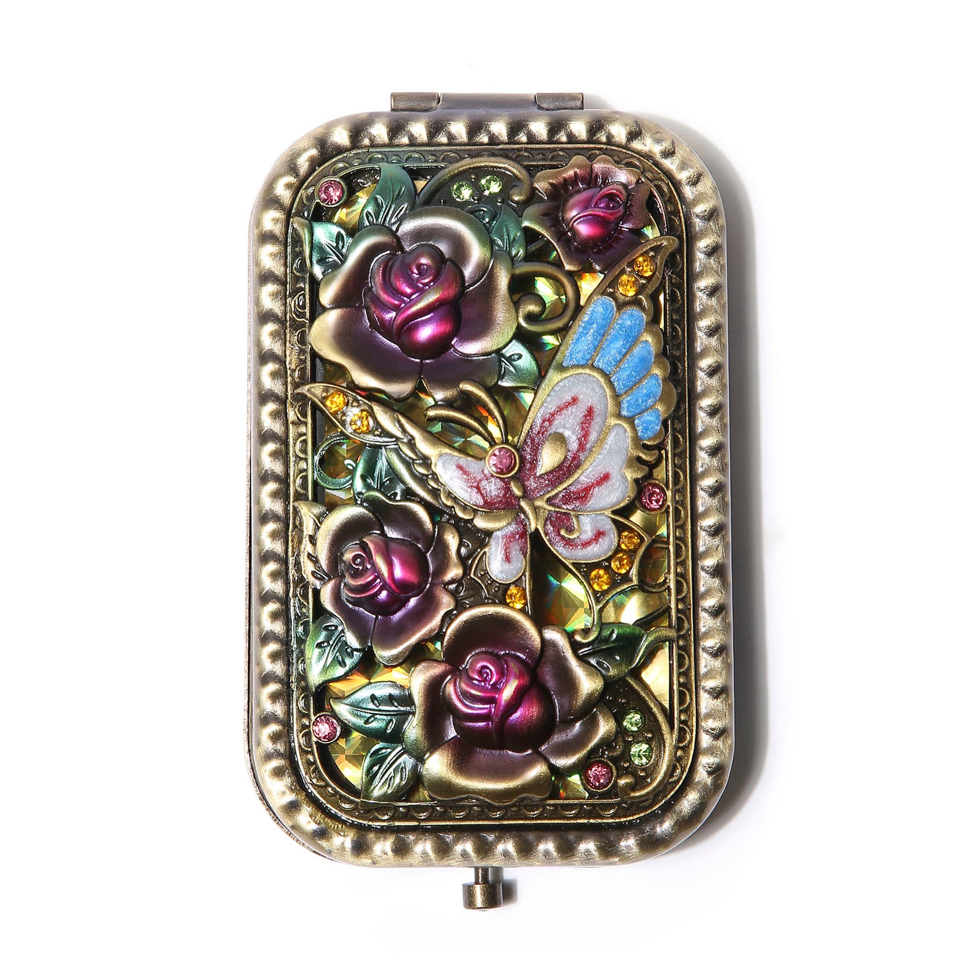 AMULYA’s Rose Blossom Brass Compact Mirror