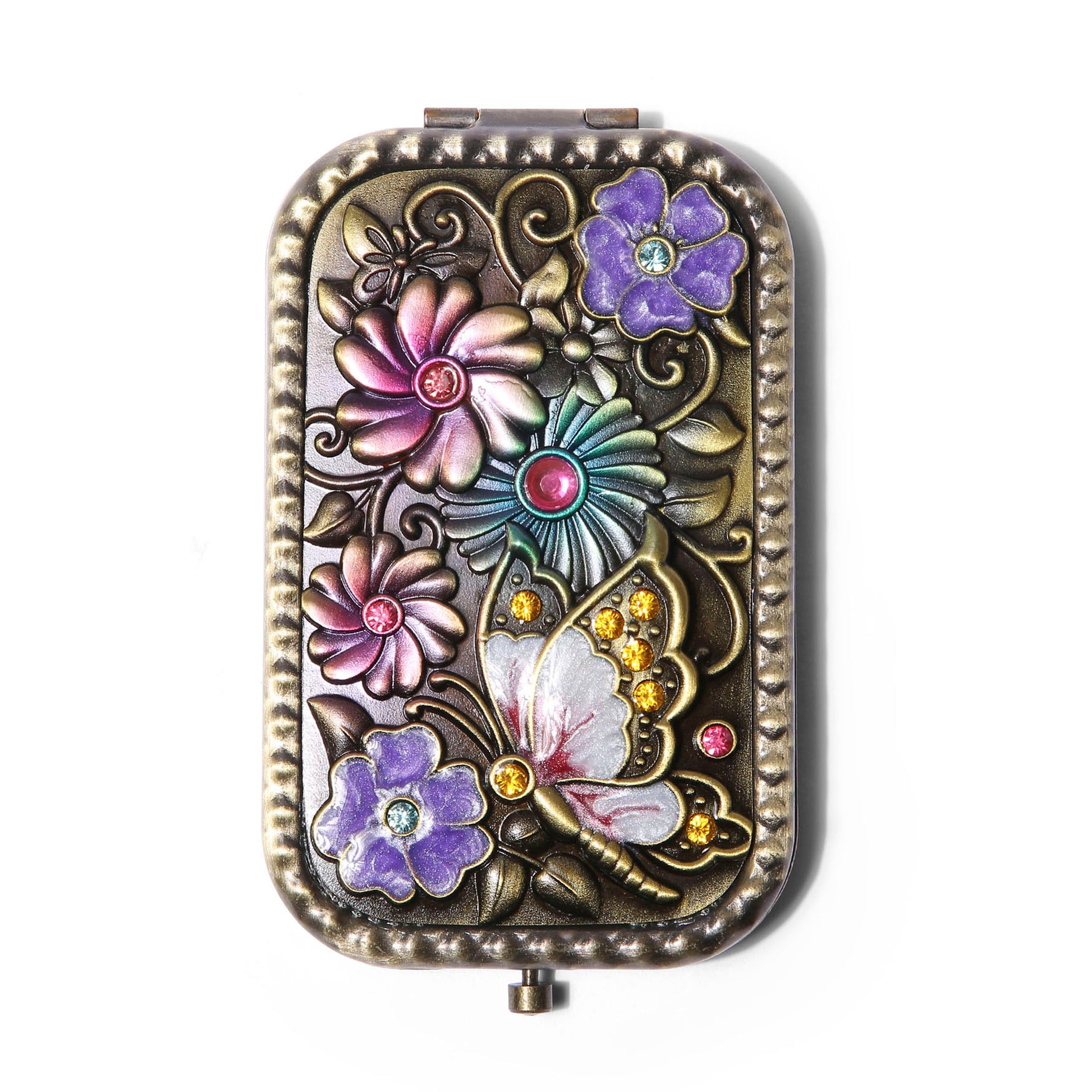 AMULYA’s Blosom Butterfly Brass Compact Mirror