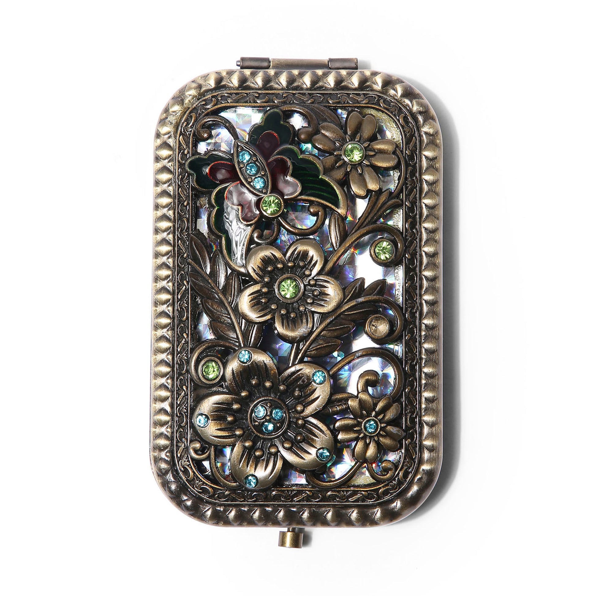AMULYA’s Butterfly Bloom Brass Compact Mirror