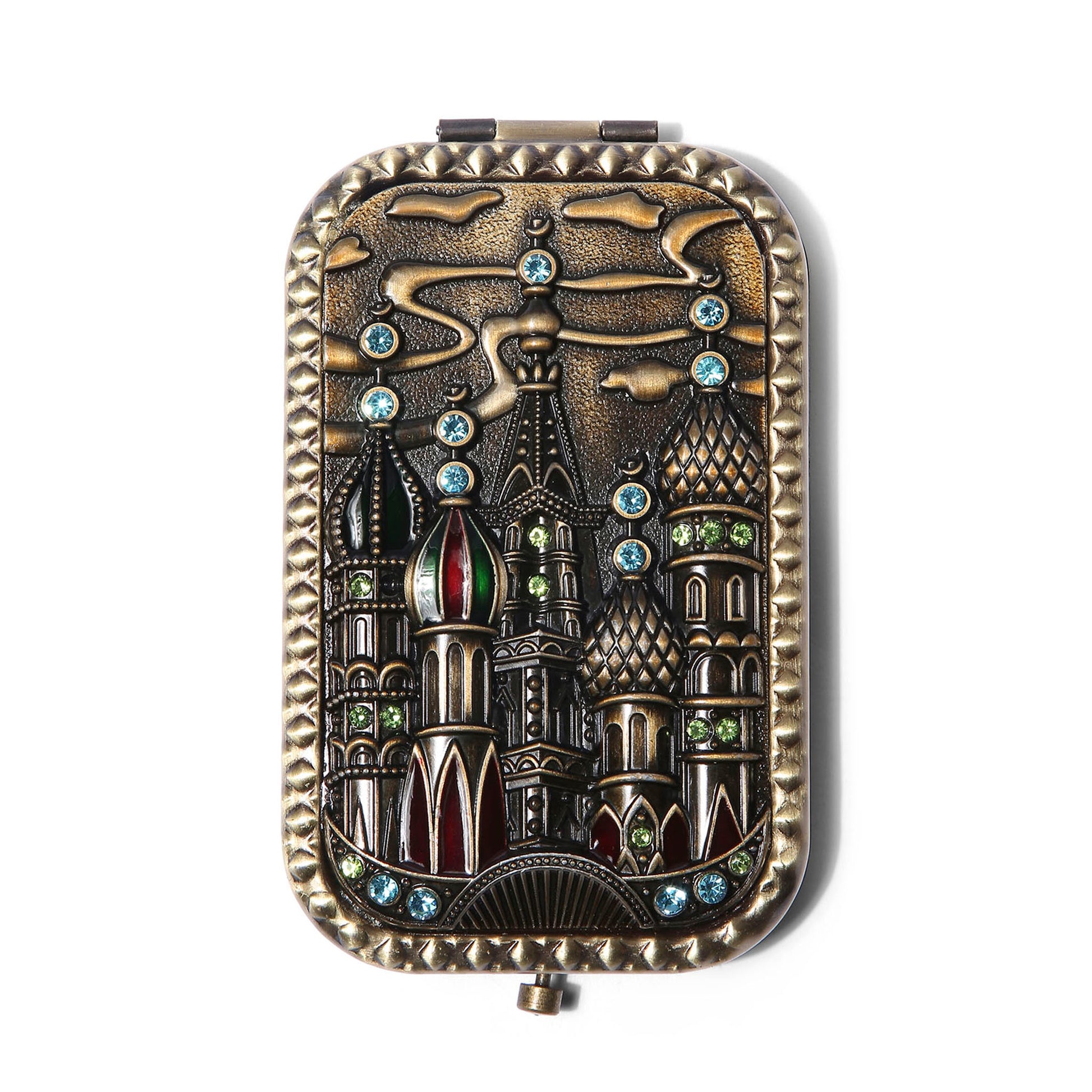 AMULYA’s Arabian Castle Brass Compact Mirror