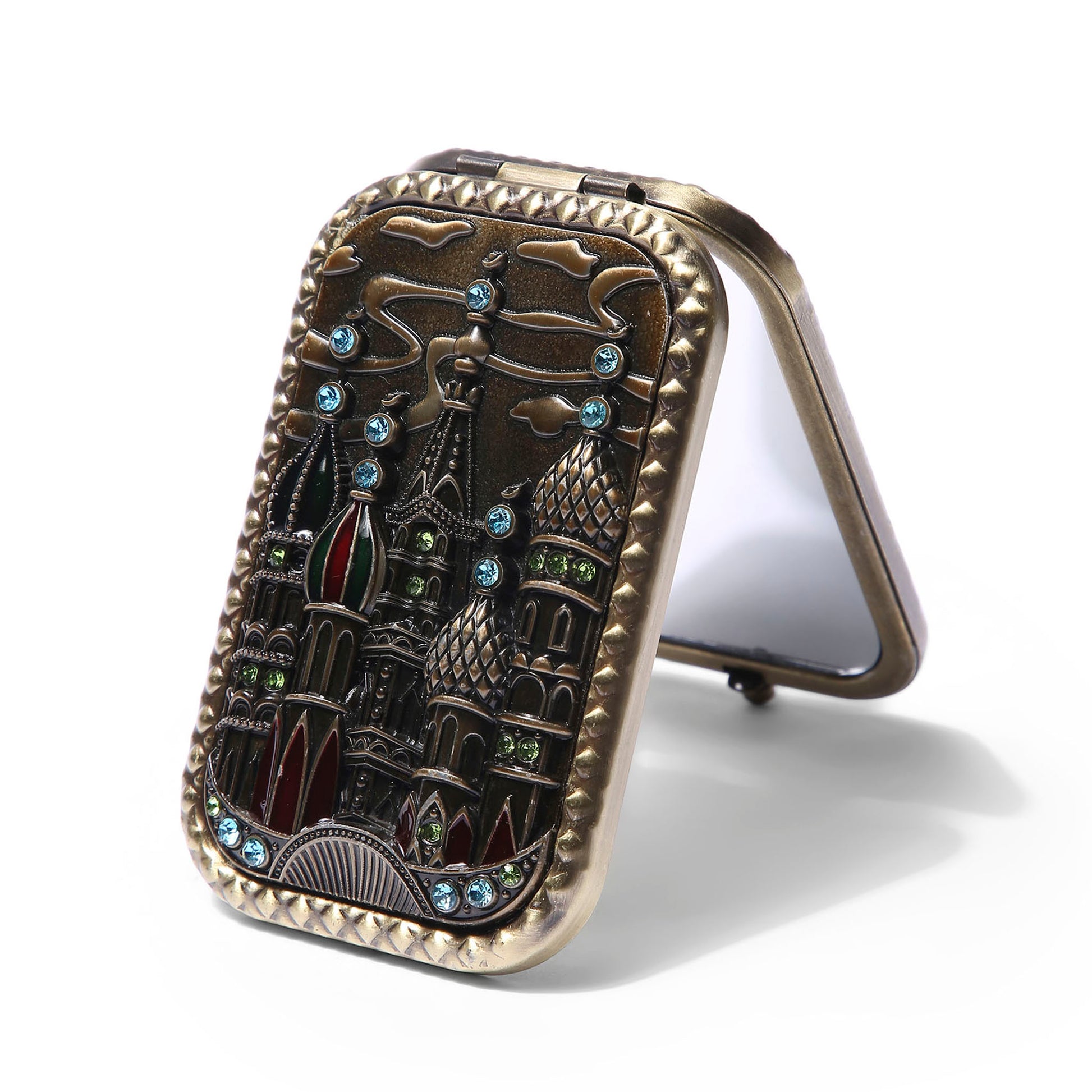 AMULYA’s Arabian Castle Brass Compact Mirror