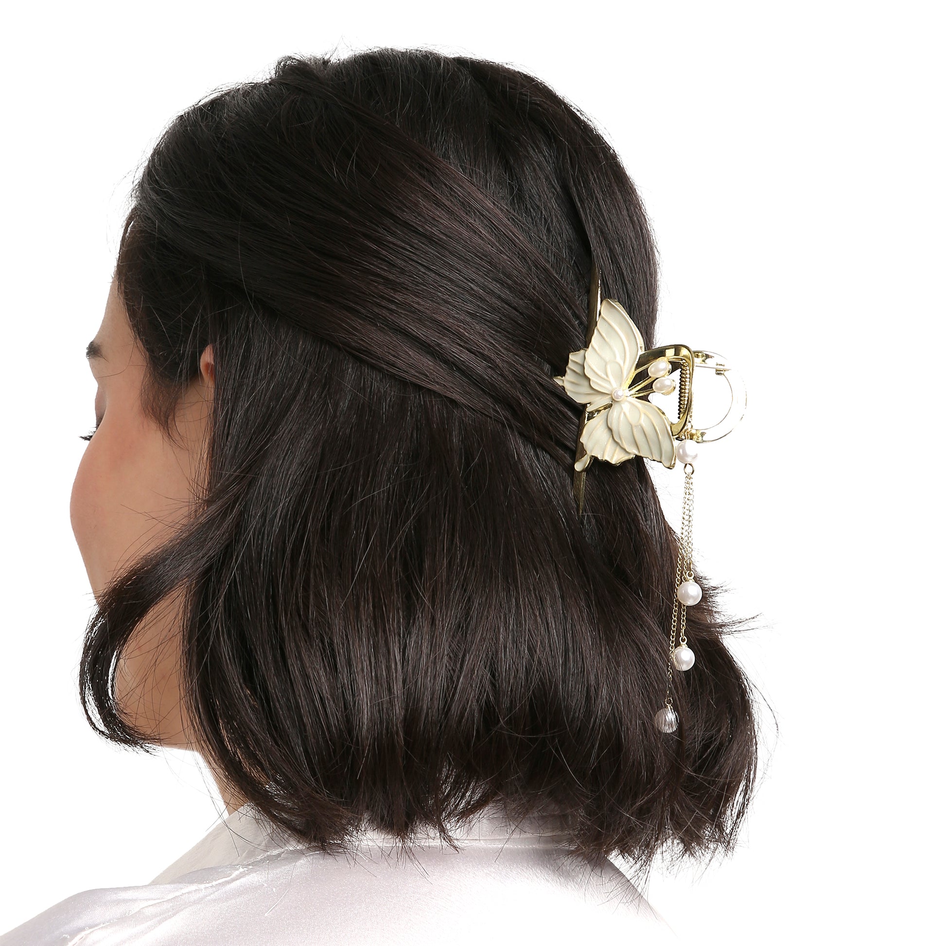 Butterfly Bloom Hair Clip - White