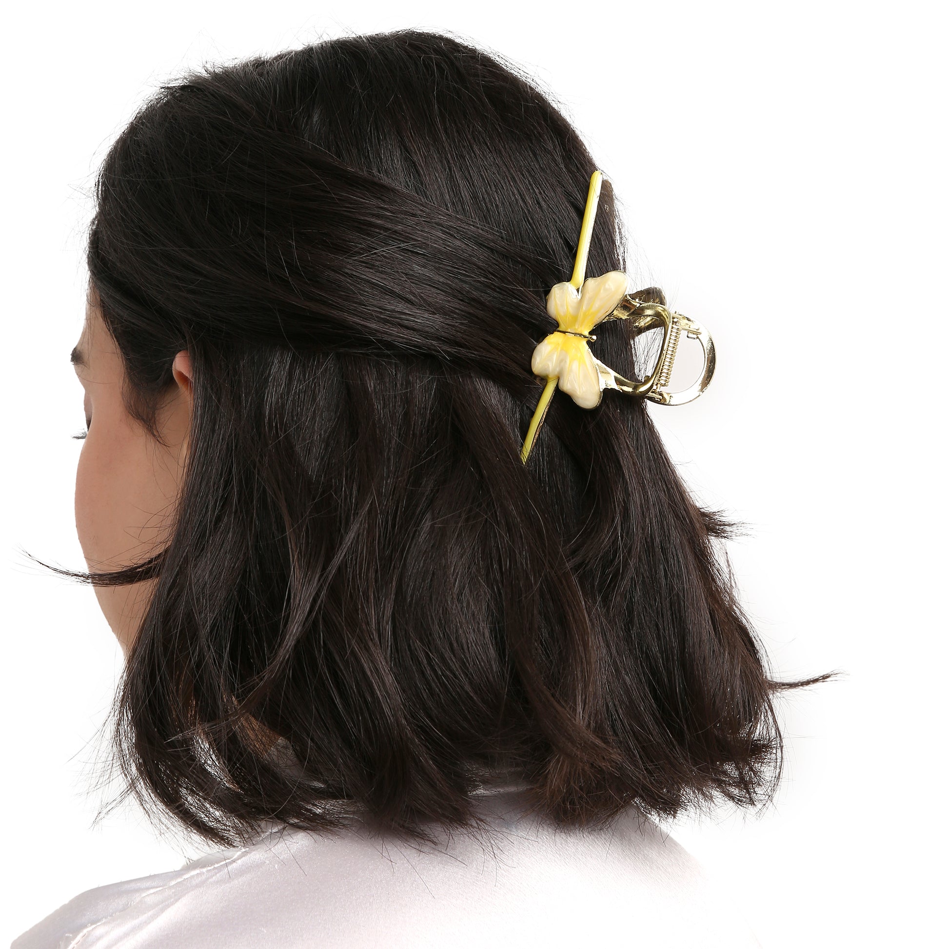 Whimsical Butterfly Hair Clip - Yellow