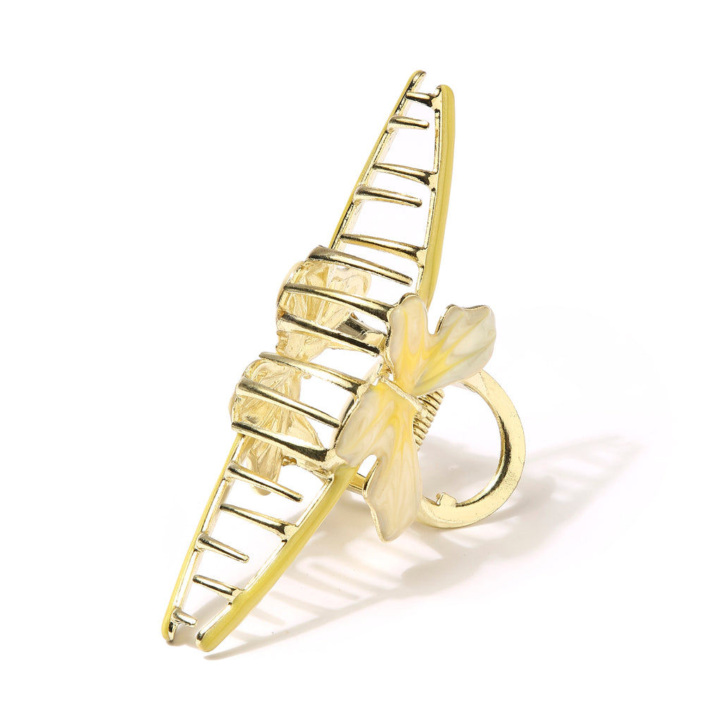 Whimsical Butterfly Hair Clip - Yellow
