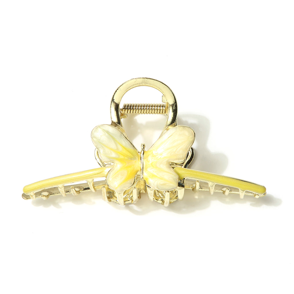 Whimsical Butterfly Hair Clip - Yellow