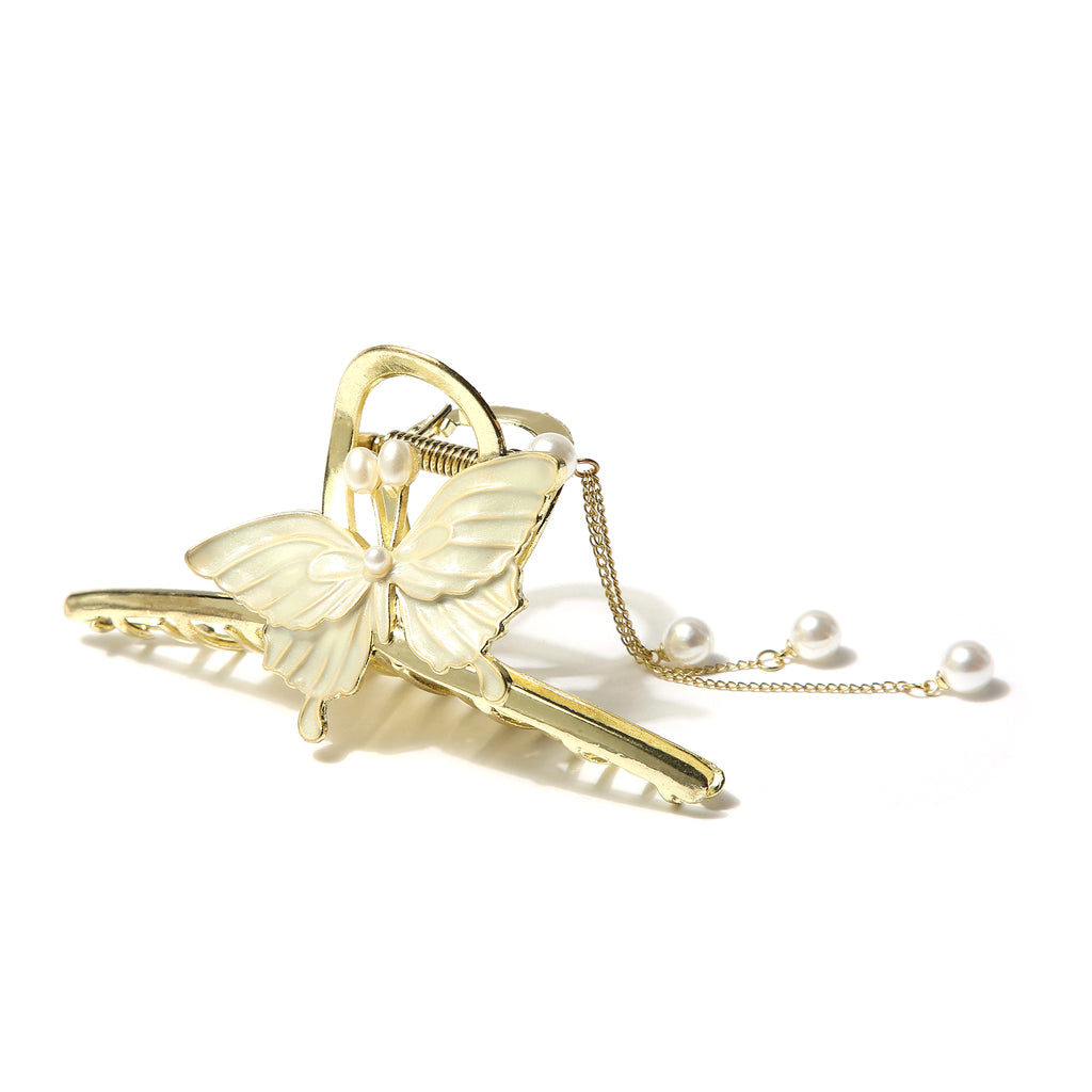 Butterfly Bloom Hair Clip - White