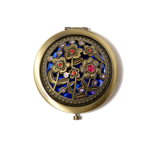 AMULYA's Secret Garden Brass Compact Mirror