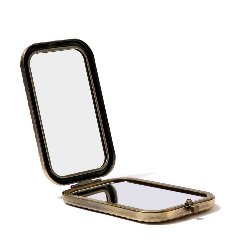 AMULYA’s Retro Peacock Brass Compact Mirror