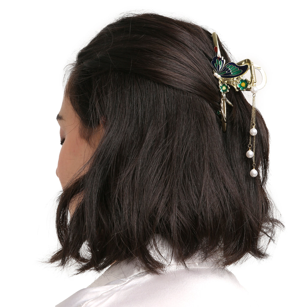 Butterfly Bloom Hair Clip - Blue
