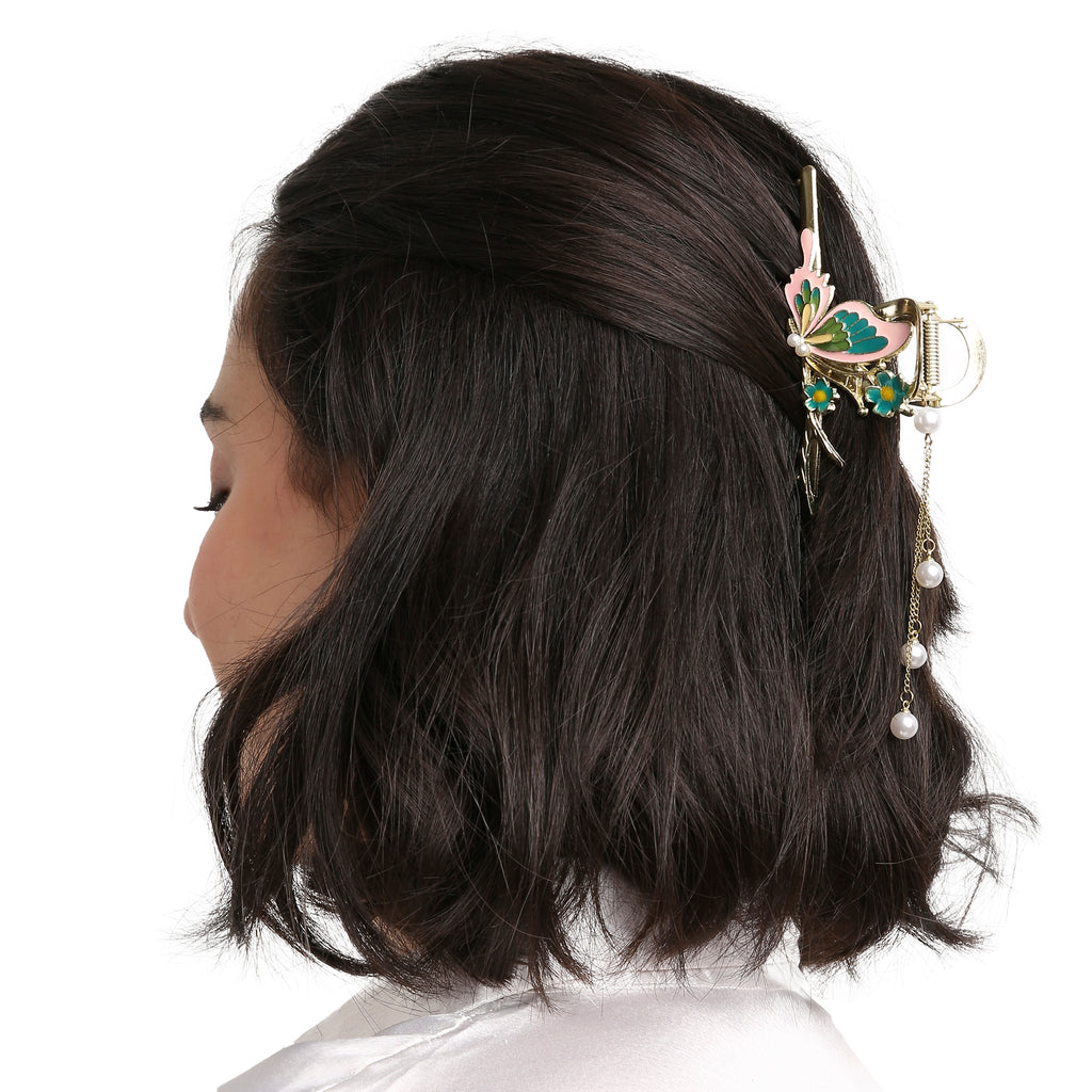 Butterfly Bloom Hair Clip - Pink
