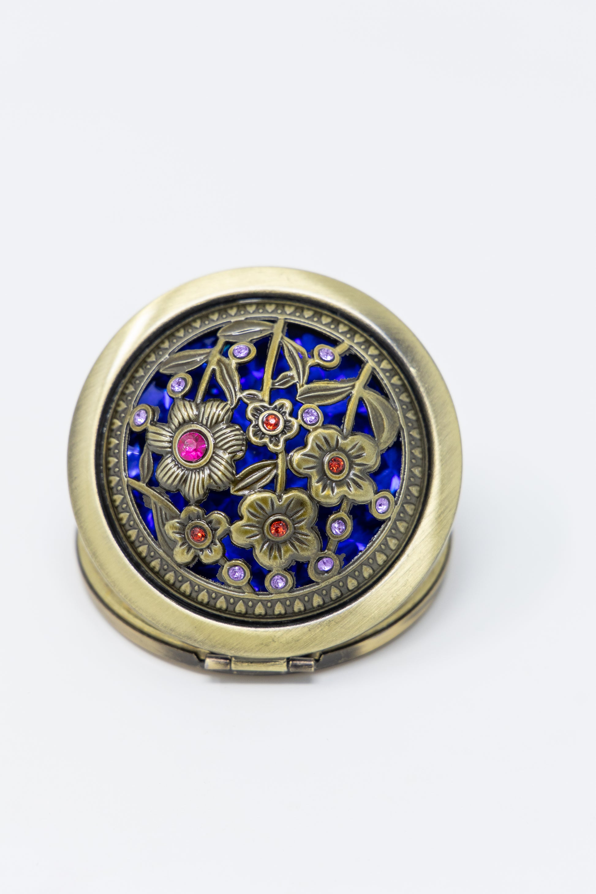 AMULYA's Secret Garden Brass Compact Mirror