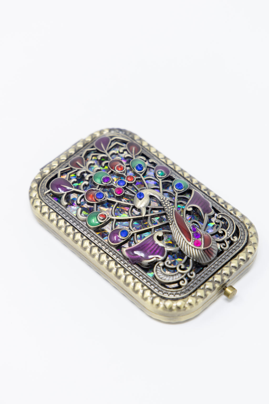 AMULYA’s Royal Peacock Brass Compact Mirror